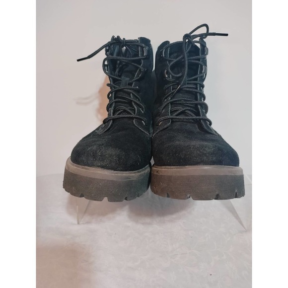 Timberland Carnaby Cool black combat boots woman size 10 LIKE NEW - Picture 3 of 4